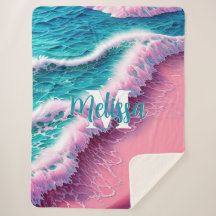 Summer Waves in Pink II Monogramm