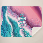 Summer Waves in Pink II Monogramm Sherpadecke (Vorderseite (Horizontal))