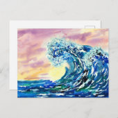 Summer Waves Sunset Postkarte (Vorne/Hinten)