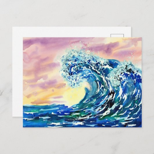 Summer Waves Sunset Postkarte (Vorne/Hinten)