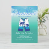 Summer Wear Masculine Geburtstagsparty Einladung (Stehend Vorderseite)