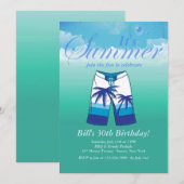 Summer Wear Masculine Geburtstagsparty Einladung (Vorne/Hinten)