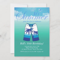 Summer Wear Masculine Geburtstagsparty Einladung