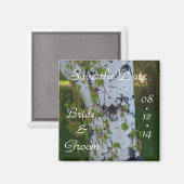 Summer Wedding Birch Tree Save the Date Magnet (Vorderseite/Rückseite)