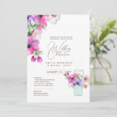 Summer Wedding hübsche Blume Romantischer Stil Einladung (Stehend Vorderseite)