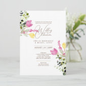 Summer Wedding hübsche Blume Romantischer Stil Einladung (Stehend Vorderseite)