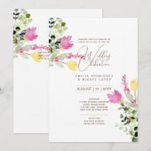 Summer Wedding hübsche Blume Romantischer Stil Einladung (Vorne/Hinten)