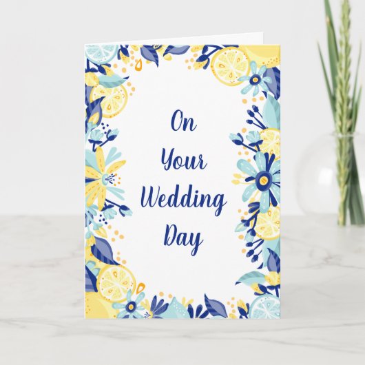 Summer Wedding Lemons Custom Message Karte (Vorderseite)