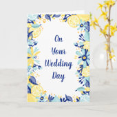 Summer Wedding Lemons Custom Message Karte (Gelbe Blume)
