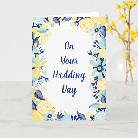 Summer Wedding Lemons Custom Message Karte (Gelbe Blume)