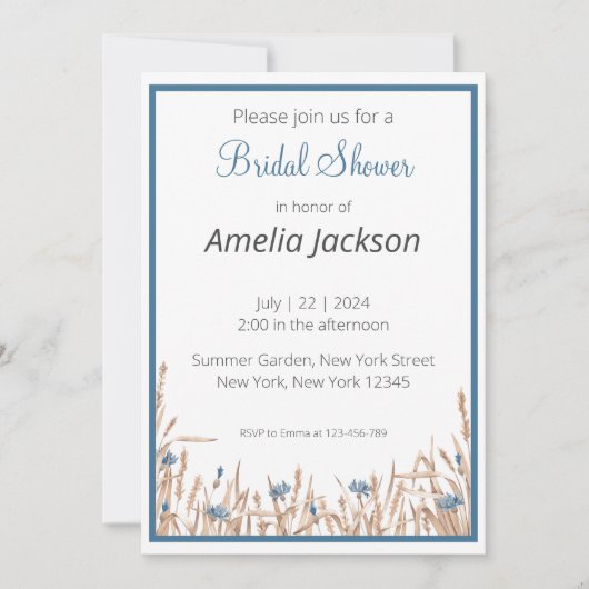 Summer Wedding Minimalistisches Brautparty Einladung (Vorderseite)