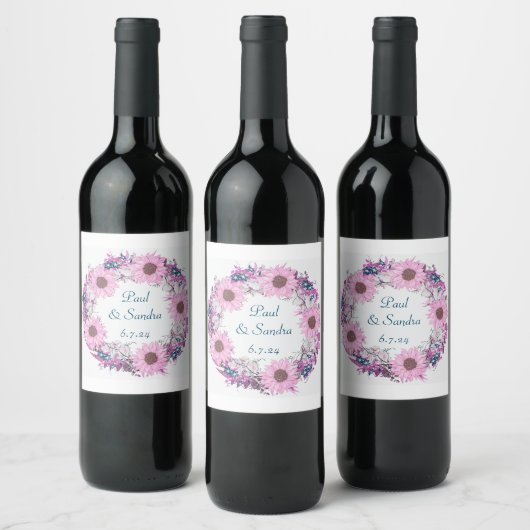 Summer Wedding Nuptial Empfang Vintag Weinetikett (Flaschen)