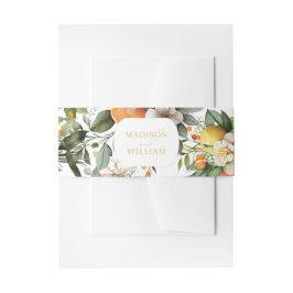 Summer Wedding Orange Citrus Frucht Personalisiert Einladungsbanderole
