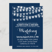Summer Wedding String Lights Design Einladung (Vorne/Hinten)