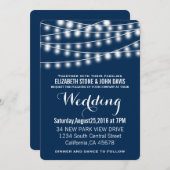 Summer Wedding String Lights Design Einladung (Vorne/Hinten)