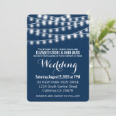 Summer Wedding String Lights Design Einladung (Stehend Vorderseite)