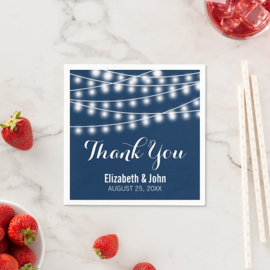 Summer Wedding String Lights Design Serviette (Beispiel)