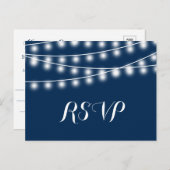 Summer Wedding String Lights UAWG Einladungspostkarte (Vorne/Hinten)