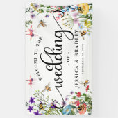 Summer Wedding Wildblume & BumbleBee Banner (Vertikal)
