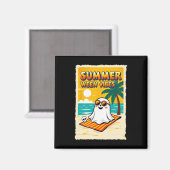 Summer Ween Vibes Ghost Beach Fun Halloween Teesum Magnet (Vorderseite/Rückseite)