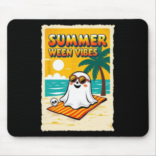 Summer Ween Vibes Ghost Beach Fun Halloween Teesum Mousepad
