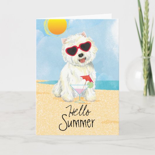 Summer Westie Karte (Vorderseite)