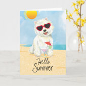 Summer Westie Karte (Gelbe Blume)