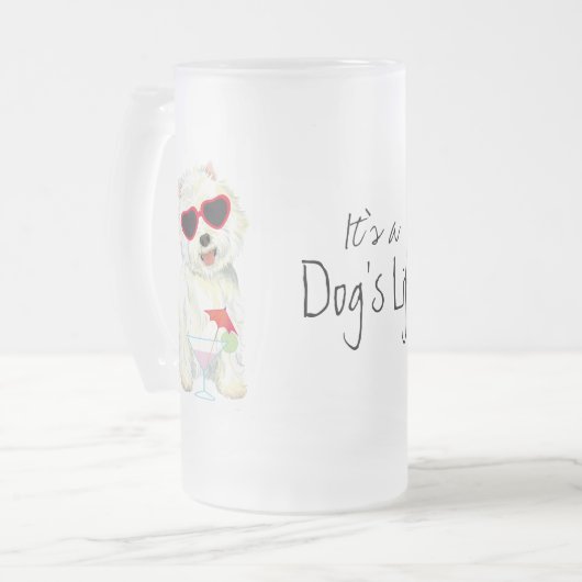 Summer Westie Mattglas Bierglas (Vorderseite Links)