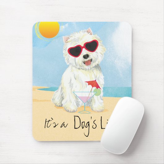 Summer Westie Mousepad (Mit Mouse)