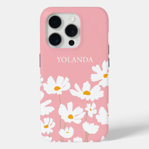 Summer White Cosmos Blume Individuelle Name Case-Mate iPhone Hülle