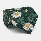 Summer White Daisy Meadow Krawatte (Gerollt)
