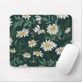 Summer White Daisy Meadow Mousepad (Mit Mouse)