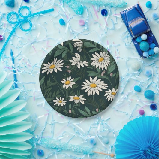 Summer White Daisy Meadow Pappteller (Party)