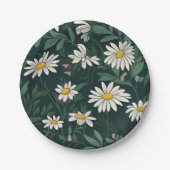 Summer White Daisy Meadow Pappteller (Vorderseite)