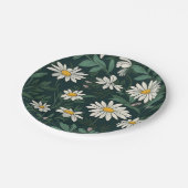 Summer White Daisy Meadow Pappteller (Schrägansicht)