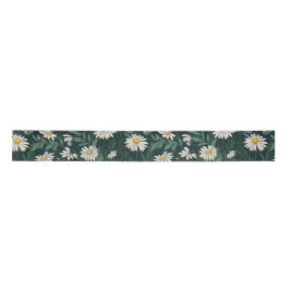 Summer White Daisy Meadow Satinband
