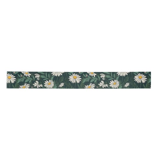 Summer White Daisy Meadow Satinband (Vorderseite)