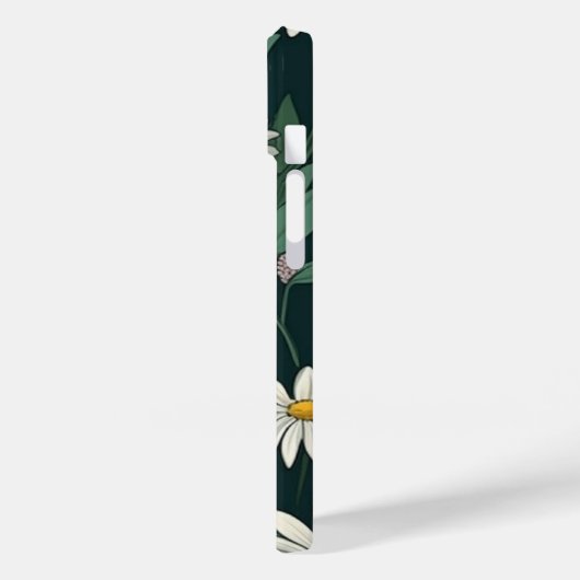 Summer White Digial Daisy Case-Mate iPhone Hülle (Rückseite / Links)