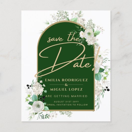 Summer White Roses Emerald Green Arch Wedding (Vorderseite)