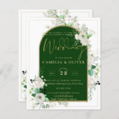 Summer White Roses Emerald Green Arch Wedding (Vorne/Hinten)