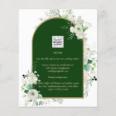 Summer White Roses Emerald Greenerity Wedding Flyer (Hinten)
