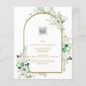 Summer White Roses Emerald Greenerity Wedding Flyer (Hinten)
