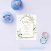 Summer White Roses Emerald Greenerity Wedding Flyer (Einzeln)