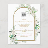 Summer White Roses Emerald Greenerity Wedding Flyer (Hinten)