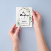 Summer White Roses Emerald Greenerity Wedding Flyer (Gruppe)