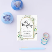 Summer White Roses Emerald Greenerity Wedding Flyer (Einzeln)