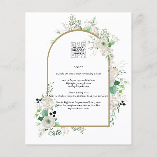 Summer White Roses Emerald Sage Greenerity WEDDING (Rückseite)