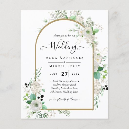 Summer White Roses Emerald Sage Greenerity WEDDING (Vorderseite)