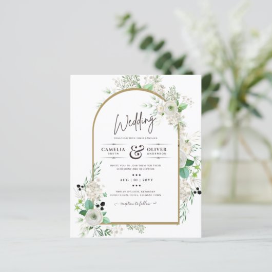 Summer White Roses Emerald Sage Greenerity WEDDING (Stehend Vorderseite)