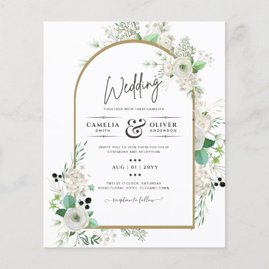 Summer White Roses Emerald Sage Greenerity WEDDING (Vorderseite)